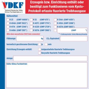 Kennzeichnungsetiketten (FKW oder H-FKW)